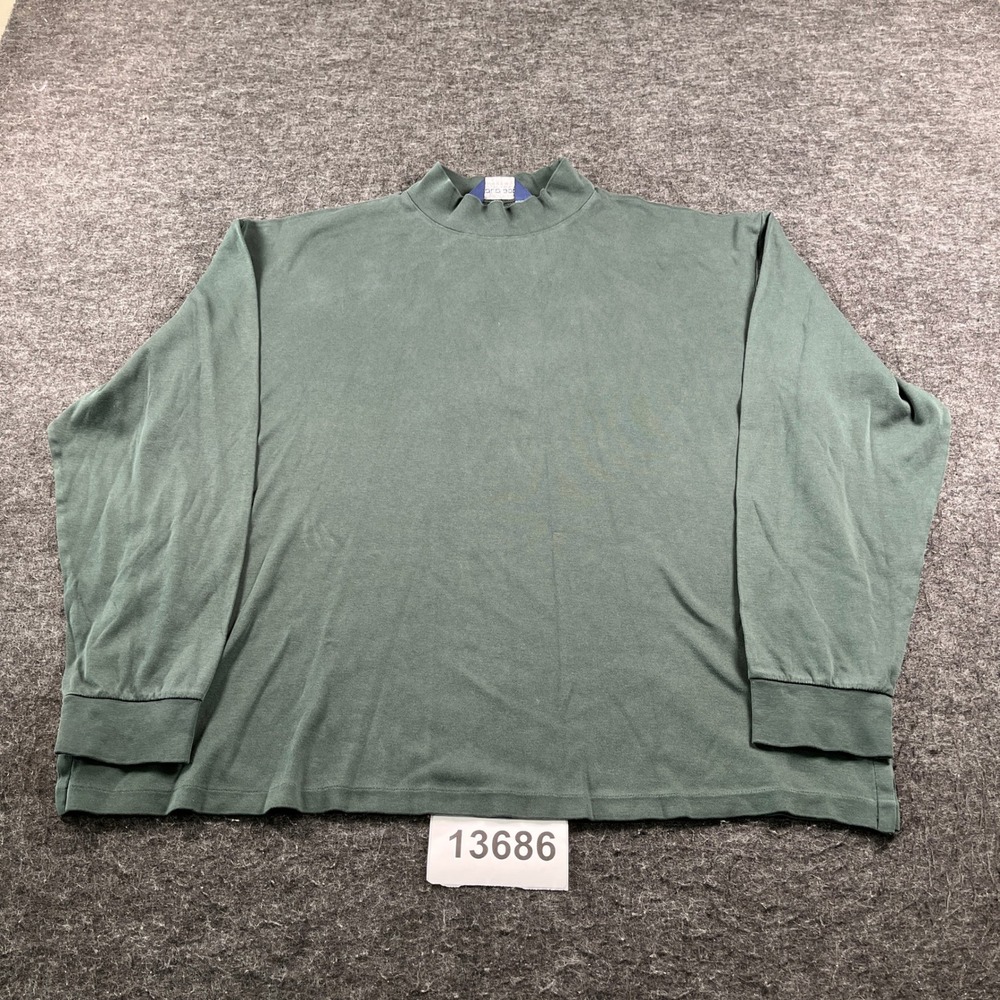 Polo Ralph Lauren Mock Neck Shirt Mens XL Green Excellent Vintage Pima Cotton